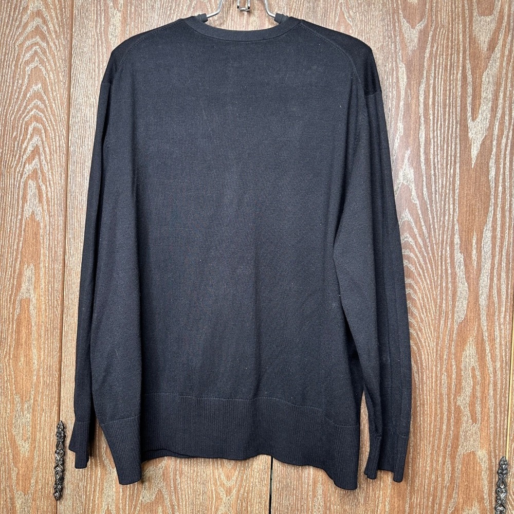 Josephine Chaus Woman Black Silk Blend V-Neck Button Front Cardigan Sweater Sz 2 - Picture 7 of 7